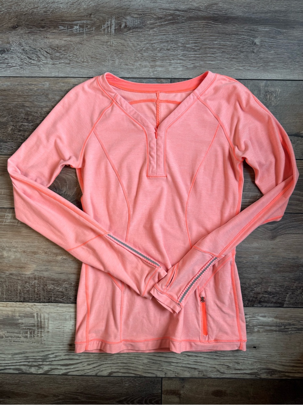 lululemon athletica Coral Pink Long-Sleeve Athletic Top